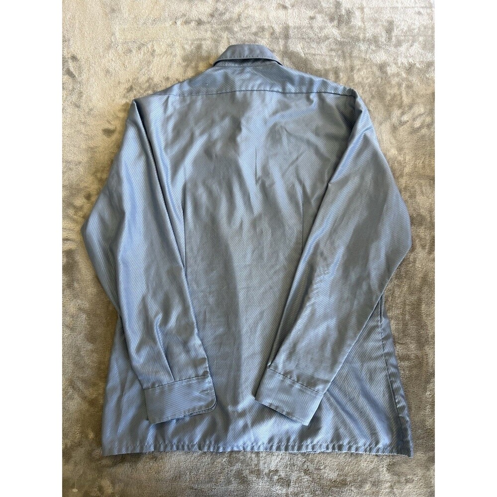 VTG 60s 70s Jacques Corbeau Tailored Fit Dagger Disco Shirt Size L Blue - Picture 9 of 9